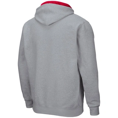 Shop Colosseum Heathered Gray Nebraska Huskers Arch & Logo 3.0 Full-zip Hoodie In Heather Gray