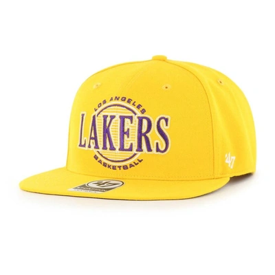 Shop 47 ' Yellow Los Angeles Lakers High Post Captain Snapback Hat