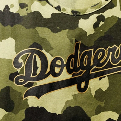 Shop New Era Green Los Angeles Dodgers 2022 Mlb Armed Forces Day Camo Racerback Tank Top