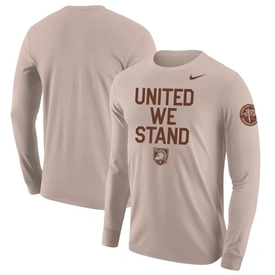 Shop Nike Oatmeal Army Black Knights Rivalry United We Stand 2-hit Long Sleeve T-shirt