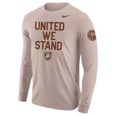 Shop Nike Oatmeal Army Black Knights Rivalry United We Stand 2-hit Long Sleeve T-shirt