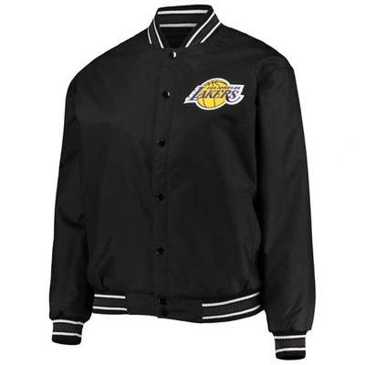Shop Jh Design Black Los Angeles Lakers Plus Size Poly Twill Full-snap Jacket