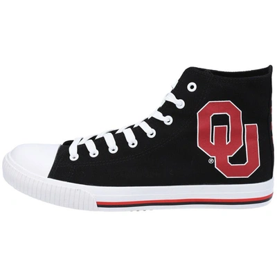 Shop Foco Oklahoma Sooners Big Logo High Top Canvas Shoes In Black