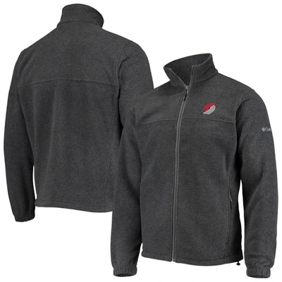 Shop Columbia Portland Trail Blazers Heathered Charcoal Flanker Full-zip Jacket In Heather Charcoal