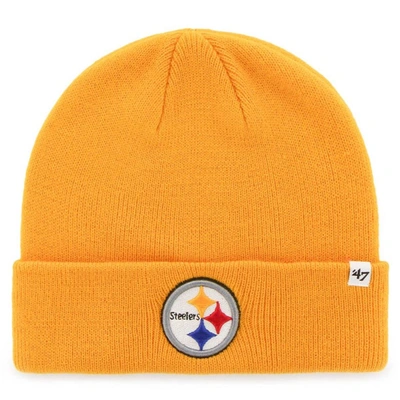 Shop 47 ' Gold Pittsburgh Steelers Secondary Basic Cuffed Knit Hat