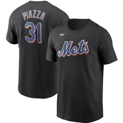 Shop Nike Mike Piazza Black New York Mets Cooperstown Collection Name & Number T-shirt