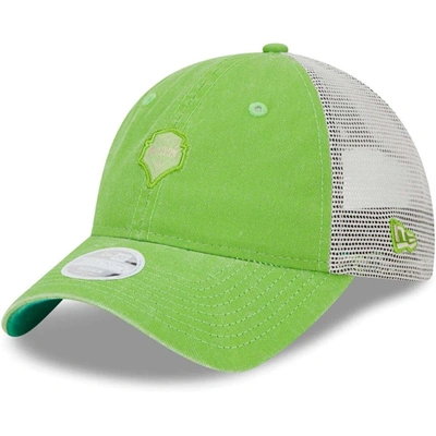 Shop New Era Rave Green Seattle Sounders Fc Micro 9twenty Adjustable Hat