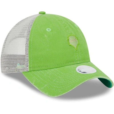 Shop New Era Rave Green Seattle Sounders Fc Micro 9twenty Adjustable Hat