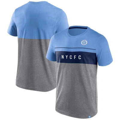 Shop Fanatics Branded Sky Blue/gray New York City Fc Striking Distance T-shirt