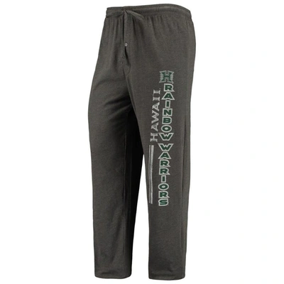 Shop Concepts Sport Heathered Charcoal/green Hawaii Warriors Meter T-shirt & Pants Sleep Set In Heather Charcoal