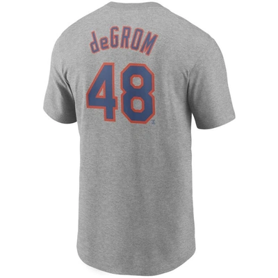 Shop Nike Jacob Degrom Gray New York Mets Name & Number T-shirt