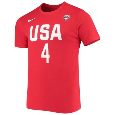 Shop Nike Jewell Loyd Usa Basketball Red Name & Number Performance T-shirt