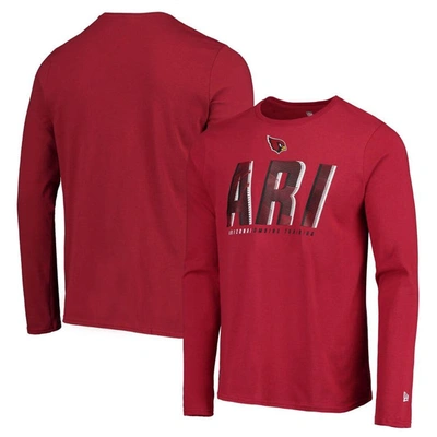 Shop New Era Cardinal Arizona Cardinals Combine Authentic Static Abbreviation Long Sleeve T-shirt