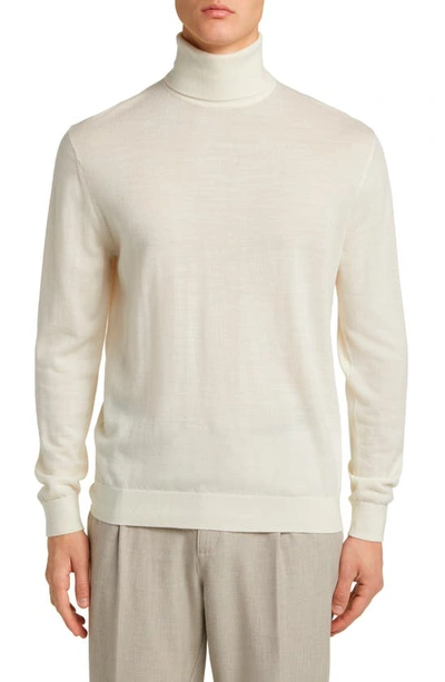 Shop Reiss Caine Wool Turtleneck Sweater In Bianco