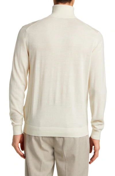 Shop Reiss Caine Wool Turtleneck Sweater In Bianco
