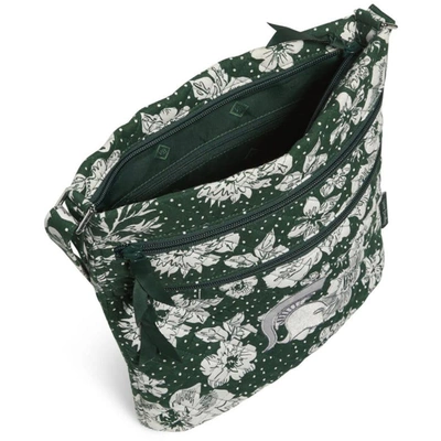 Shop Vera Bradley Michigan State Spartans Rain Garden Triple-zip Hipster Crossbody Bag In Green
