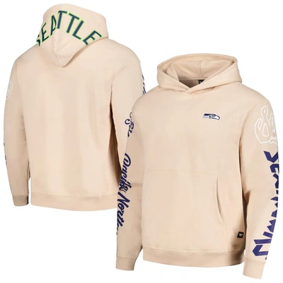Shop The Wild Collective Unisex  Cream Seattle Seahawks Heavy Block Pullover Hoodie