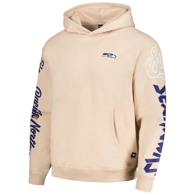 Shop The Wild Collective Unisex  Cream Seattle Seahawks Heavy Block Pullover Hoodie