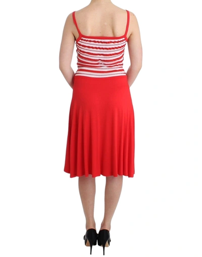 Shop Roccobarocco Red Striped Jersey A-line Women's Dress