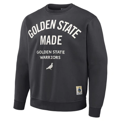 Shop Staple Nba X  Anthracite Golden State Warriors Plush Pullover Sweatshirt