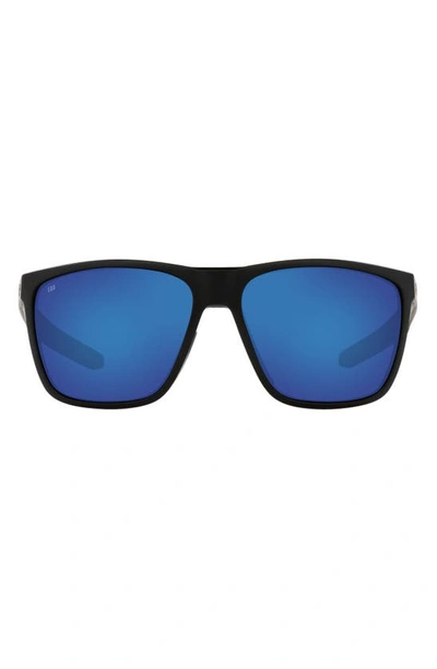 Shop Costa Del Mar 62mm Square Sunglasses In Black Blue