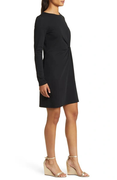 Shop Lilly Pulitzer ® Lynn Twist Detail Long Sleeve Jersey Dress In Onyx