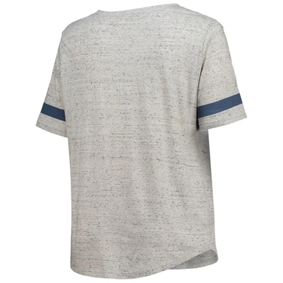 Shop Profile Heathered Gray Dallas Cowboys Plus Size Lace-up V-neck T-shirt In Heather Gray