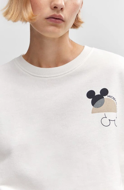 Shop Mango X Disney Mickey Mouse Sweatshirt In White
