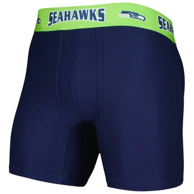 Shop Concepts Sport College Navy/neon Green Seattle Seahawks 2-pack Boxer Briefs Set