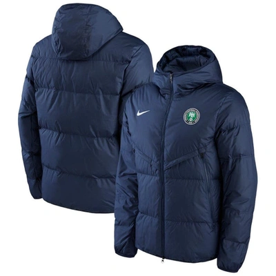 Shop Nike Navy Nigeria National Team Strike Hoodie Full-zip Jacket