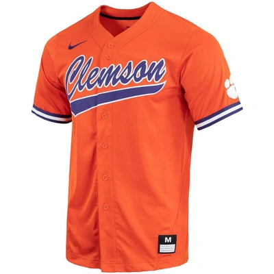 Shop Nike Orange Clemson Tigers Replica Full-button Baseball Jersey