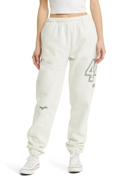 Shop The Mayfair Group 444 Cotton Blend Logo Sweatpants In Grey