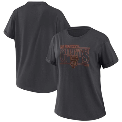 Shop Wear By Erin Andrews Charcoal San Francisco Giants Oversized Boyfriend T-shirt