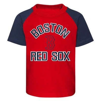 Shop Outerstuff Preschool Boston Red Sox Red/heather Gray Groundout Baller Raglan T-shirt & Shorts Set