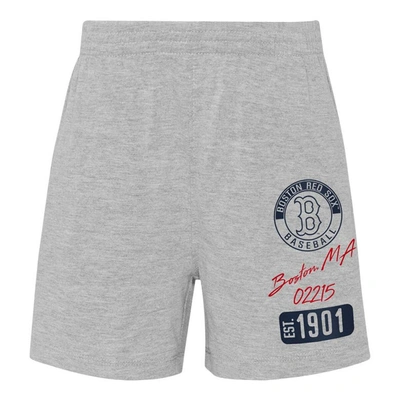 Shop Outerstuff Preschool Boston Red Sox Red/heather Gray Groundout Baller Raglan T-shirt & Shorts Set