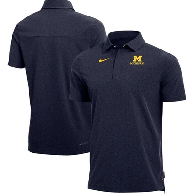 Shop Nike Heathered Navy Michigan Wolverines 2022 Coach Performance Polo In Heather Navy