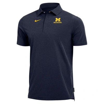 Shop Nike Heathered Navy Michigan Wolverines 2022 Coach Performance Polo In Heather Navy