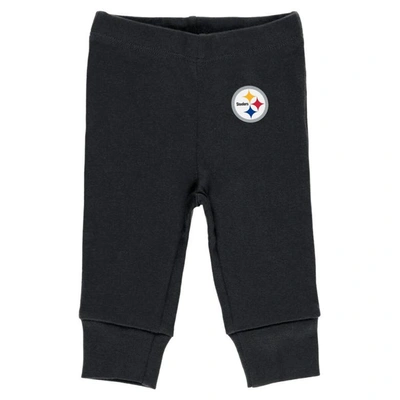 Shop Wear By Erin Andrews Newborn & Infant  Gray/black/white Pittsburgh Steelers Three-piece Turn Me Aroun