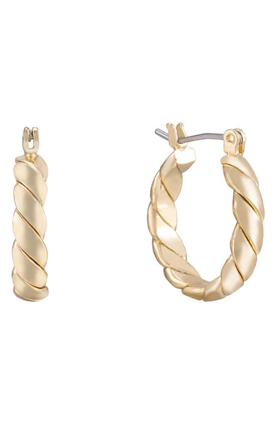 Shop Ettika Textured Huggie Hoop Earrings In Gold