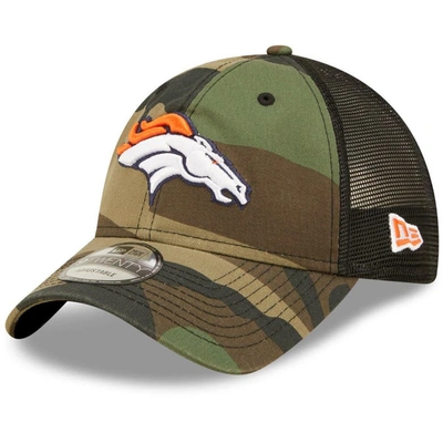 Shop New Era Camo/black Denver Broncos Basic 9twenty Trucker Snapback Hat