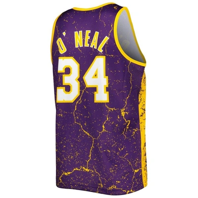 Shop Mitchell & Ness Shaquille O'neal Purple Los Angeles Lakers 1999-00 Hardwood Classics Player Burst Ta