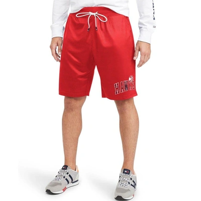Shop Tommy Jeans Red Atlanta Hawks Mike Mesh Basketball Shorts