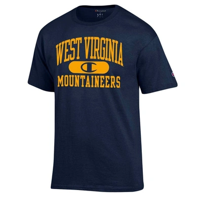 Shop Champion Navy West Virginia Mountaineers Arch Pill T-shirt