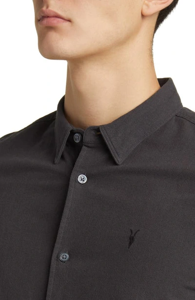 Shop Allsaints Lovell Slim Fit Button-up Shirt In Washed Black