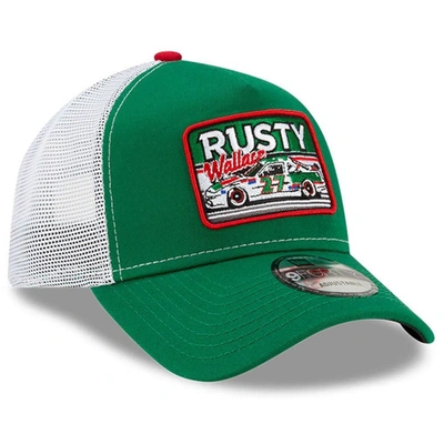 Shop New Era Green/white Rusty Wallace Legends 9forty A-frame Adjustable Trucker Hat