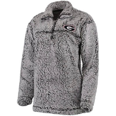 Shop Boxercraft Gray Georgia Bulldogs Sherpa Super Soft Quarter-zip Pullover Jacket