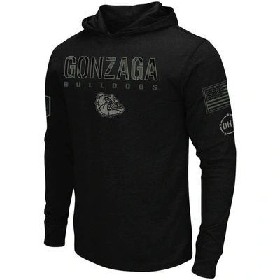 Shop Colosseum Black Gonzaga Bulldogs Oht Military Appreciation Hoodie Long Sleeve T-shirt