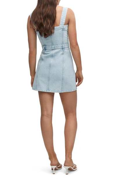 Mango Denim Minidress In Light Blue