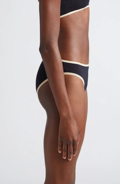 Totême Stripe Tie Bikini Bottoms Black In Black