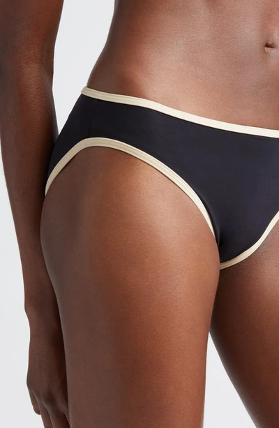 Shop Totême Stripe Edge Bikini Bottoms In Black